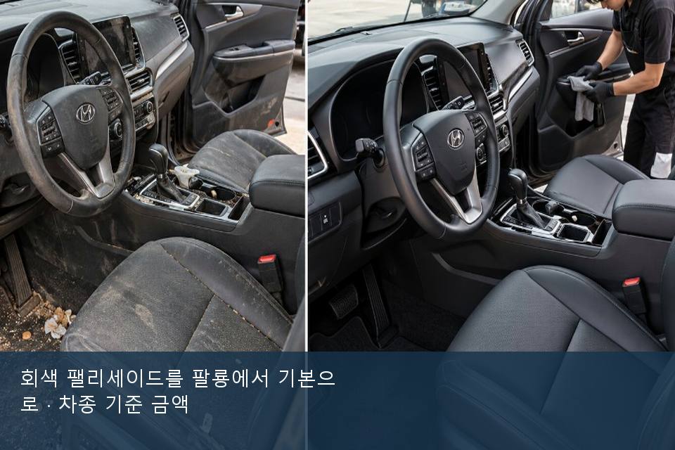 회색 팰리세이드를 팔룡에서 기본으로 · 차종 기준 금액